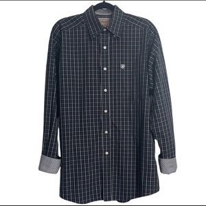 Ariat Blue Plaid Button Down Sz M